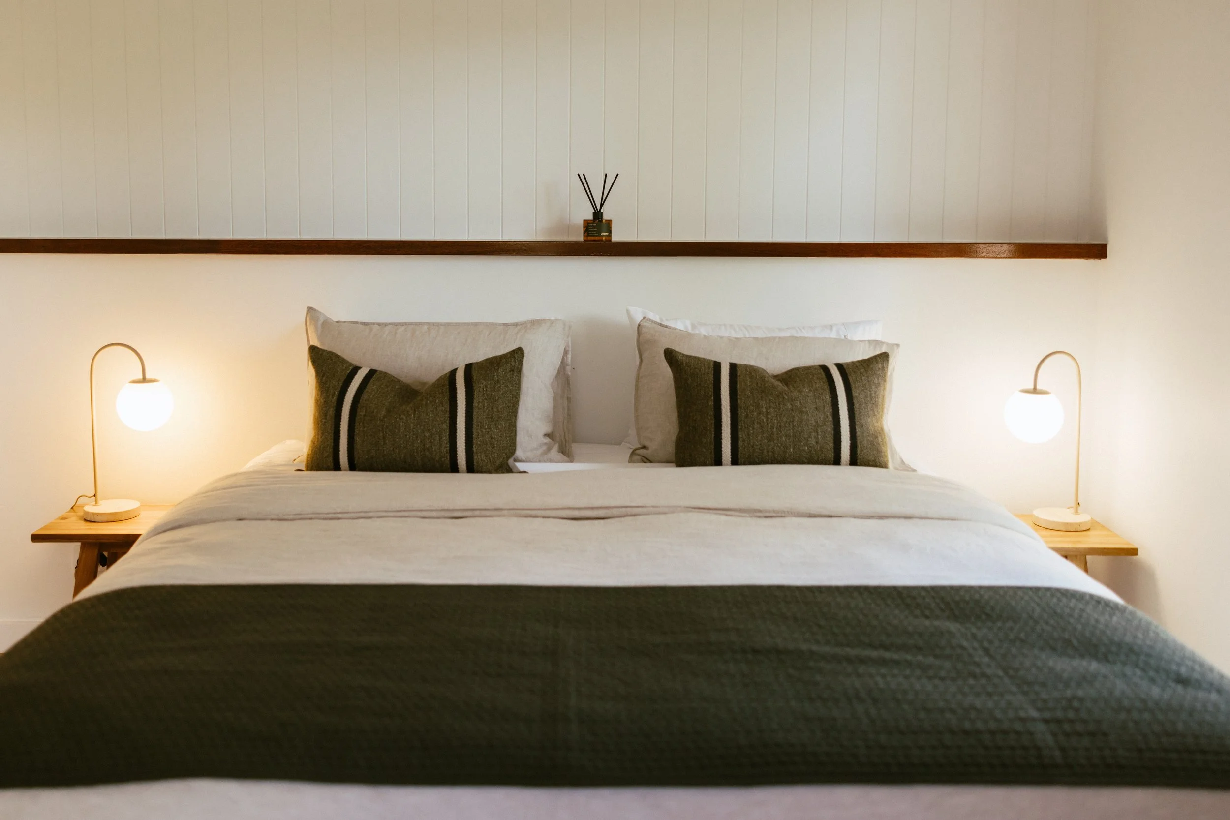 Spacious second bedroom made up with a king size bed, can be split into two king singles