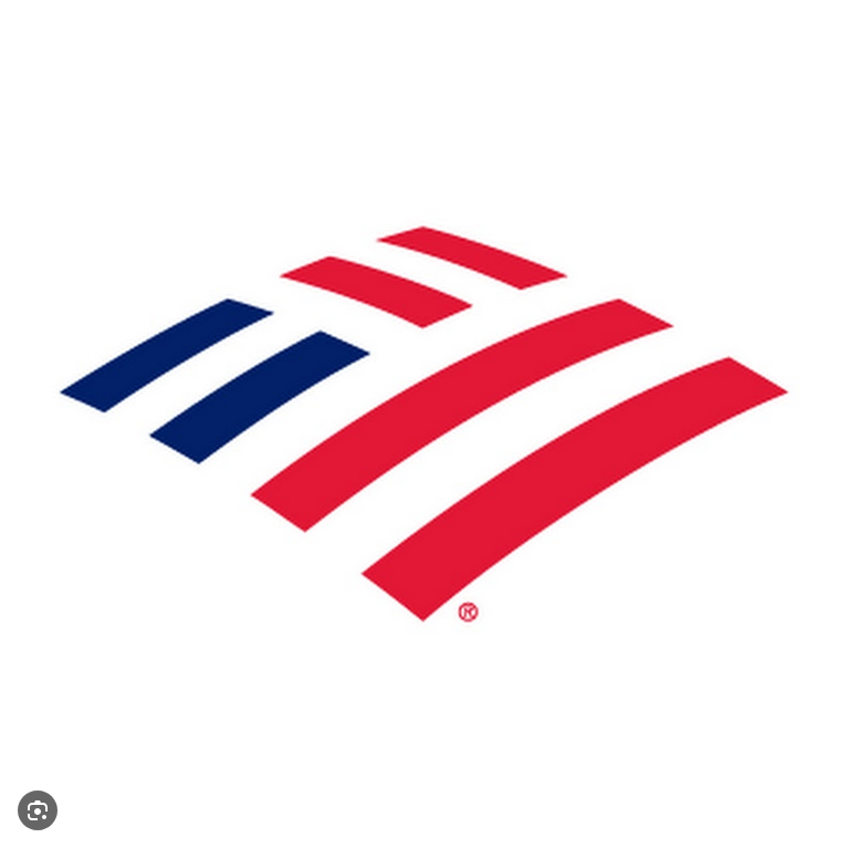 Graphic of an American flag stylized with red and blue stripes on a white background.