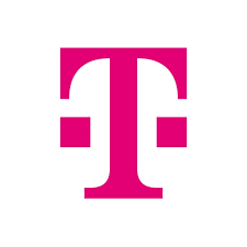 Pink Telekom logo with a stylized letter 'T' in the center.