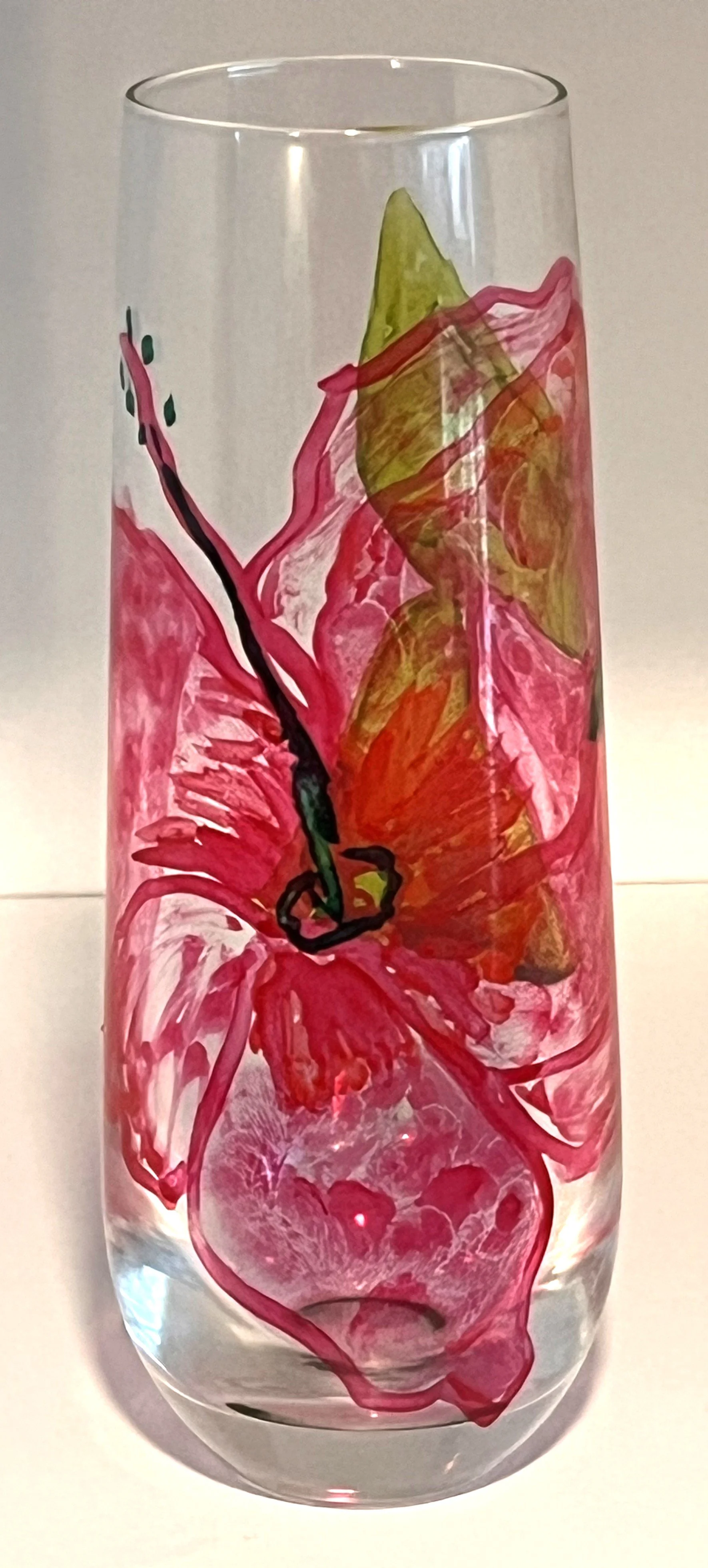 Hand painted hibscus on glass.jpeg