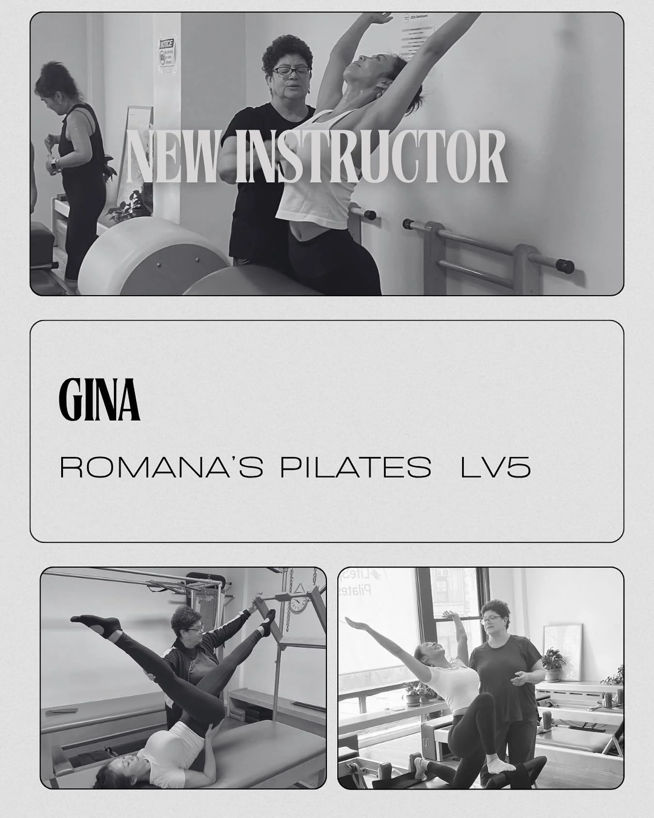 📎Gina
: Instructor, Pilates Amuse

We&rsquo;re thrilled to introduce Jina, the newest instructor at Pilates Amuse.

Gina brings a bright and uplifting energy to the studio,
creating a space where every client feels comfortable, motivated, and inspir