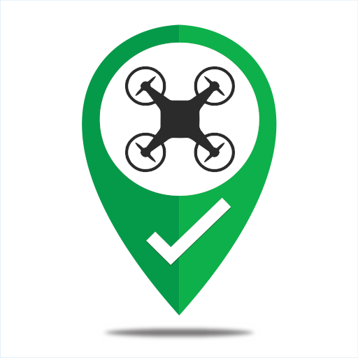 A drone icon above a green and white checkmark, indicating approval or certification.