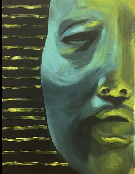 "Ugly Chaos". Acrylic on Canvas 16 x 12. Showed at the Drawing Room Gallery, San Francisco, 2023