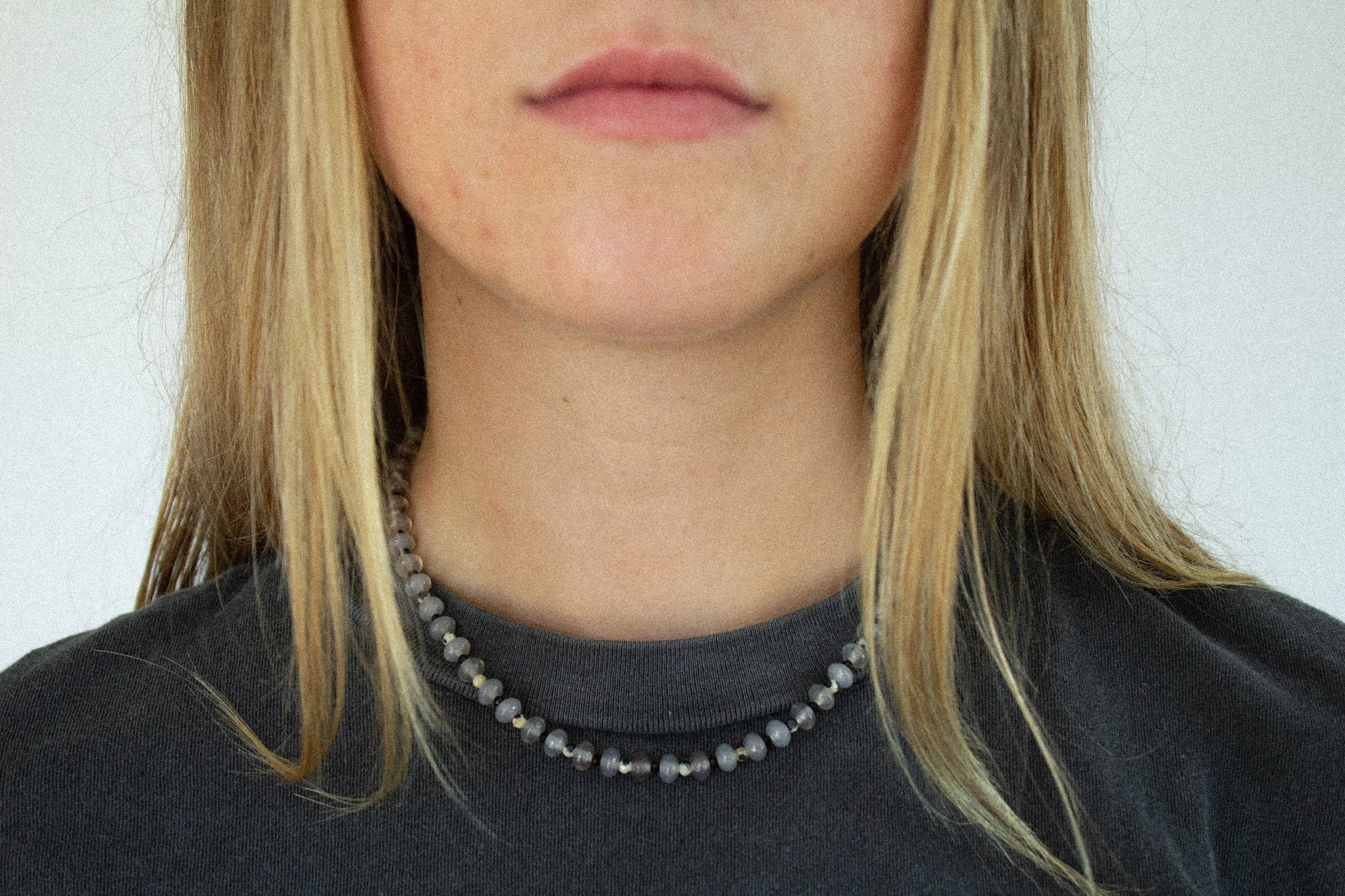 Grey Agate Beaded Necklace