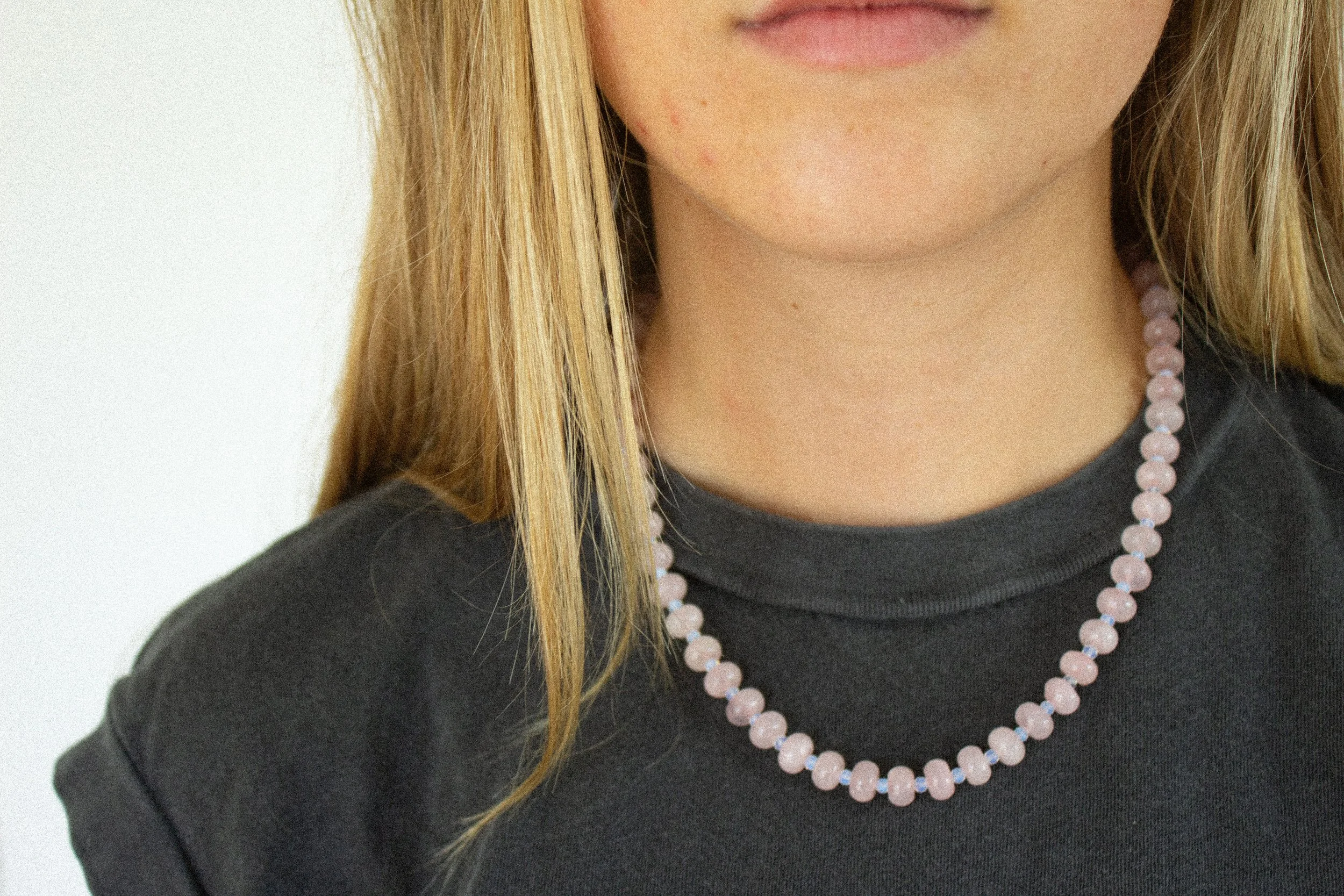 Rose Quartz Beaded Necklace
