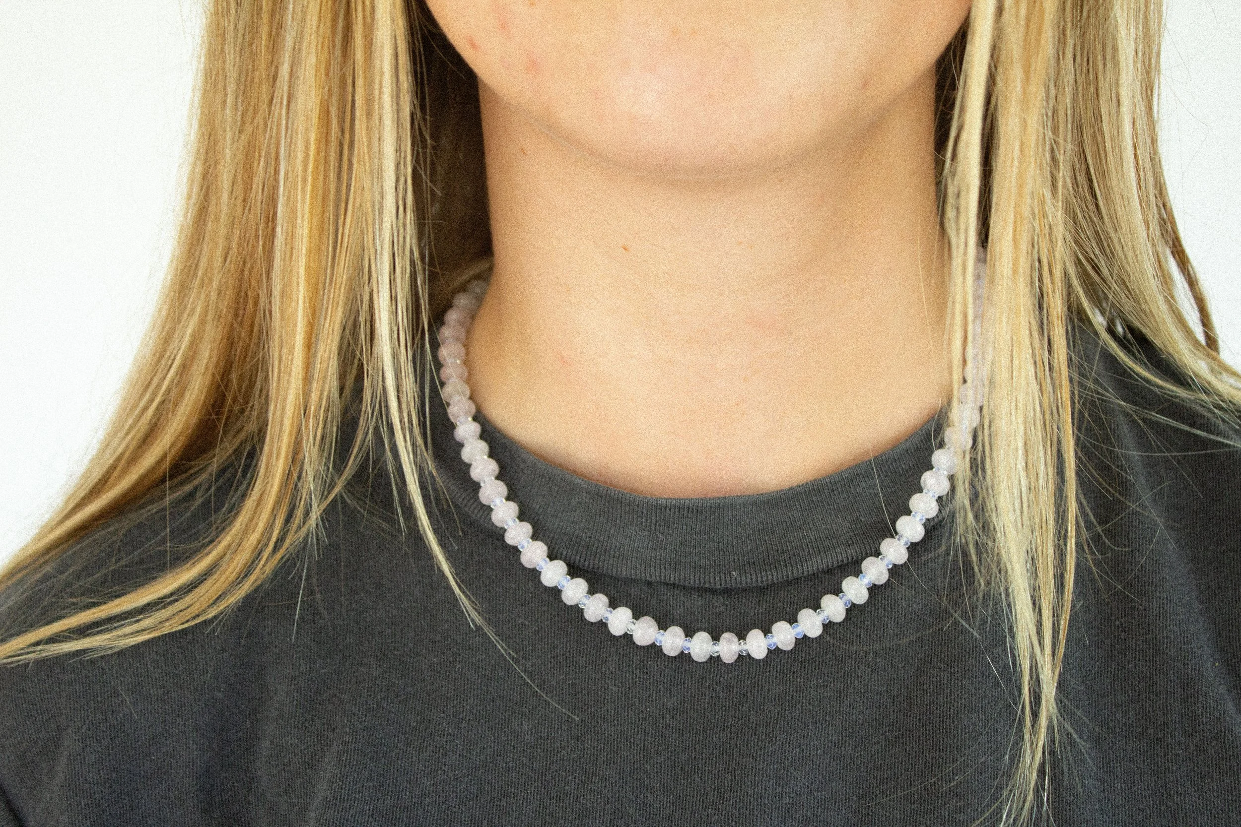 Rose Quartz Beaded Necklace
