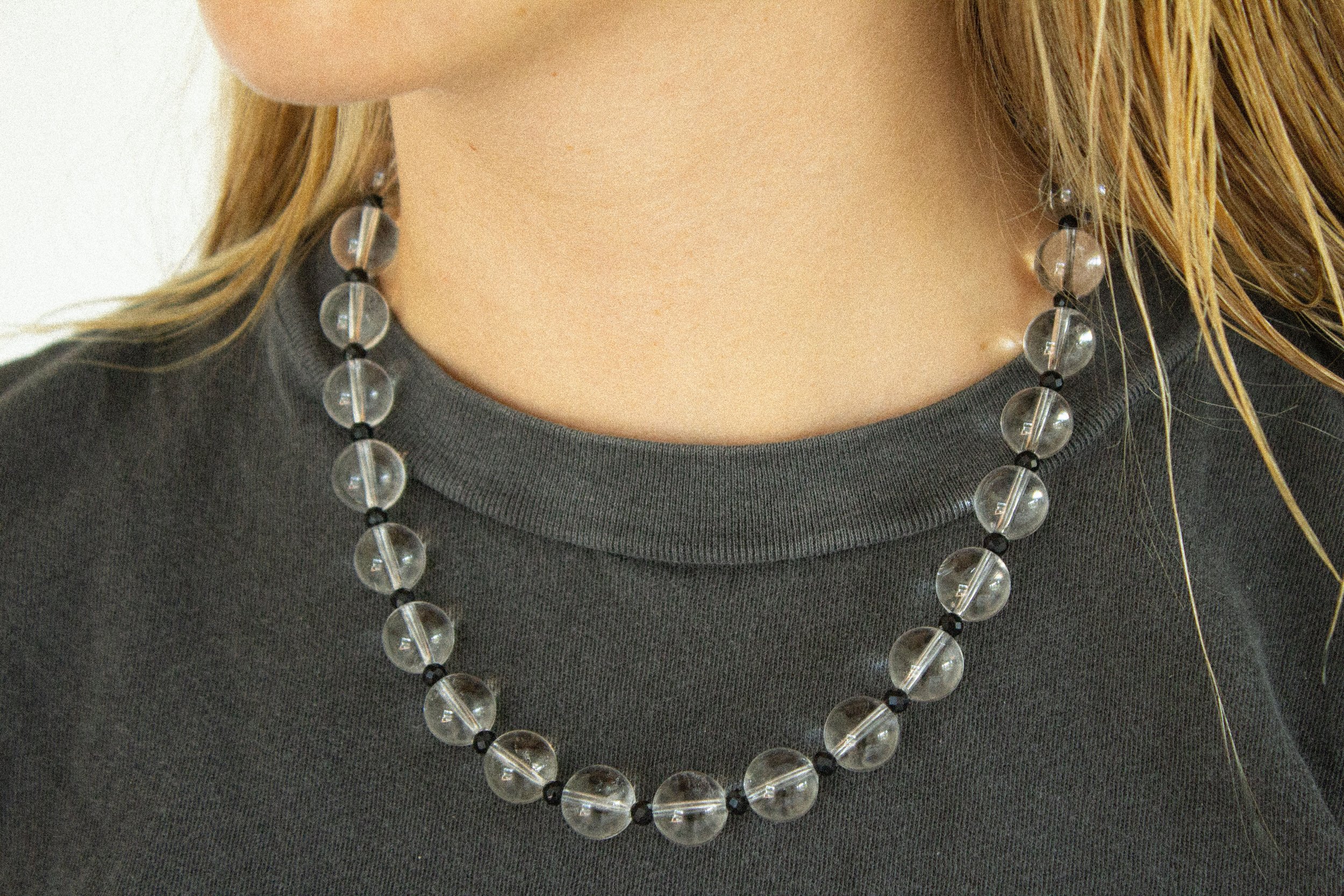 Clear Quartz Beaded Necklace