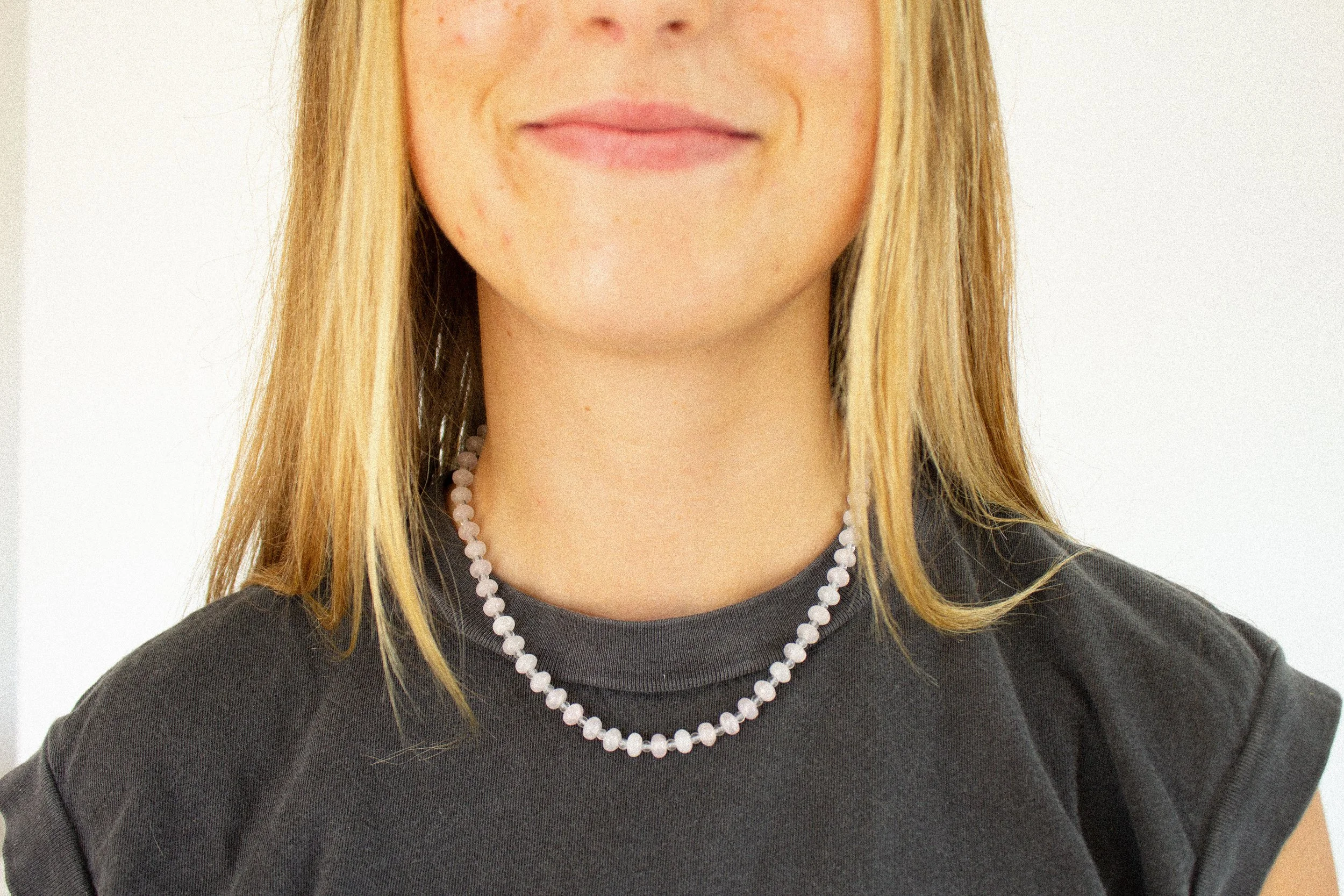 Rose Quartz Beaded Necklace