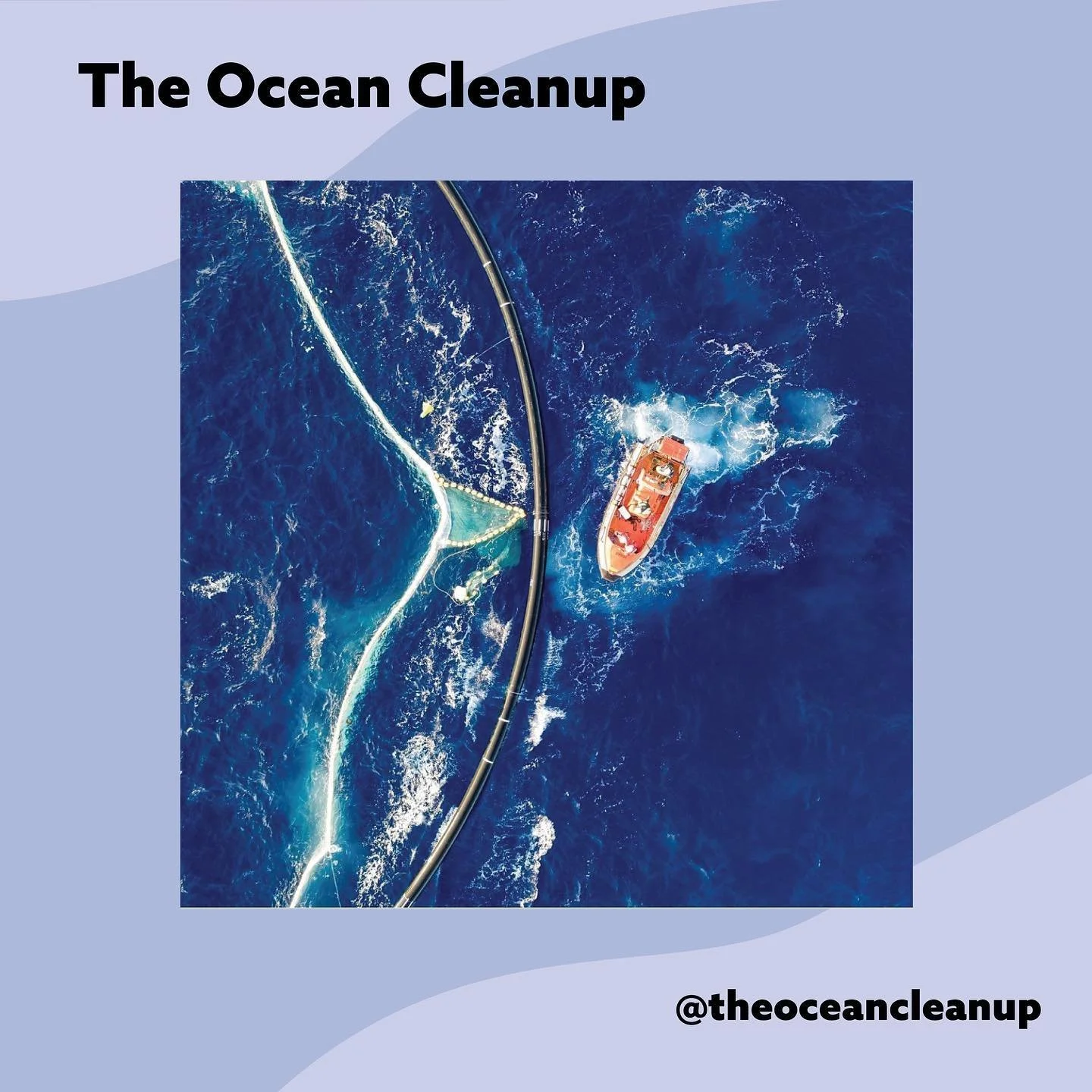Founded in 2013, the ocean cleanup is a non-for-profit organisation aim to clean the floating plastic waste from the ocean and river, and continue to contribute to research in helping the plastic waste problem. 
⁣
Their system and interceptor machine
