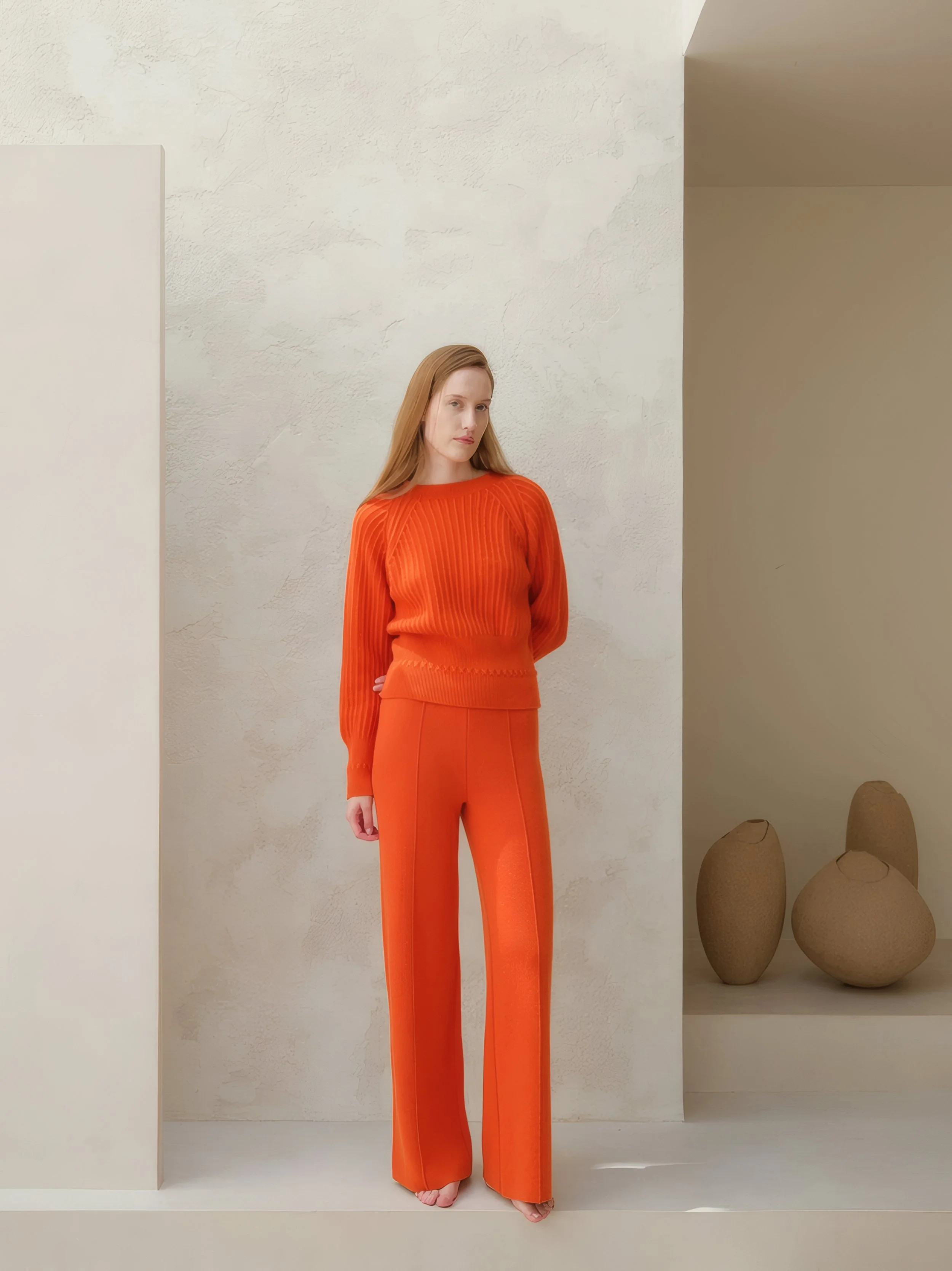 Pantalon en cachemire mélangé