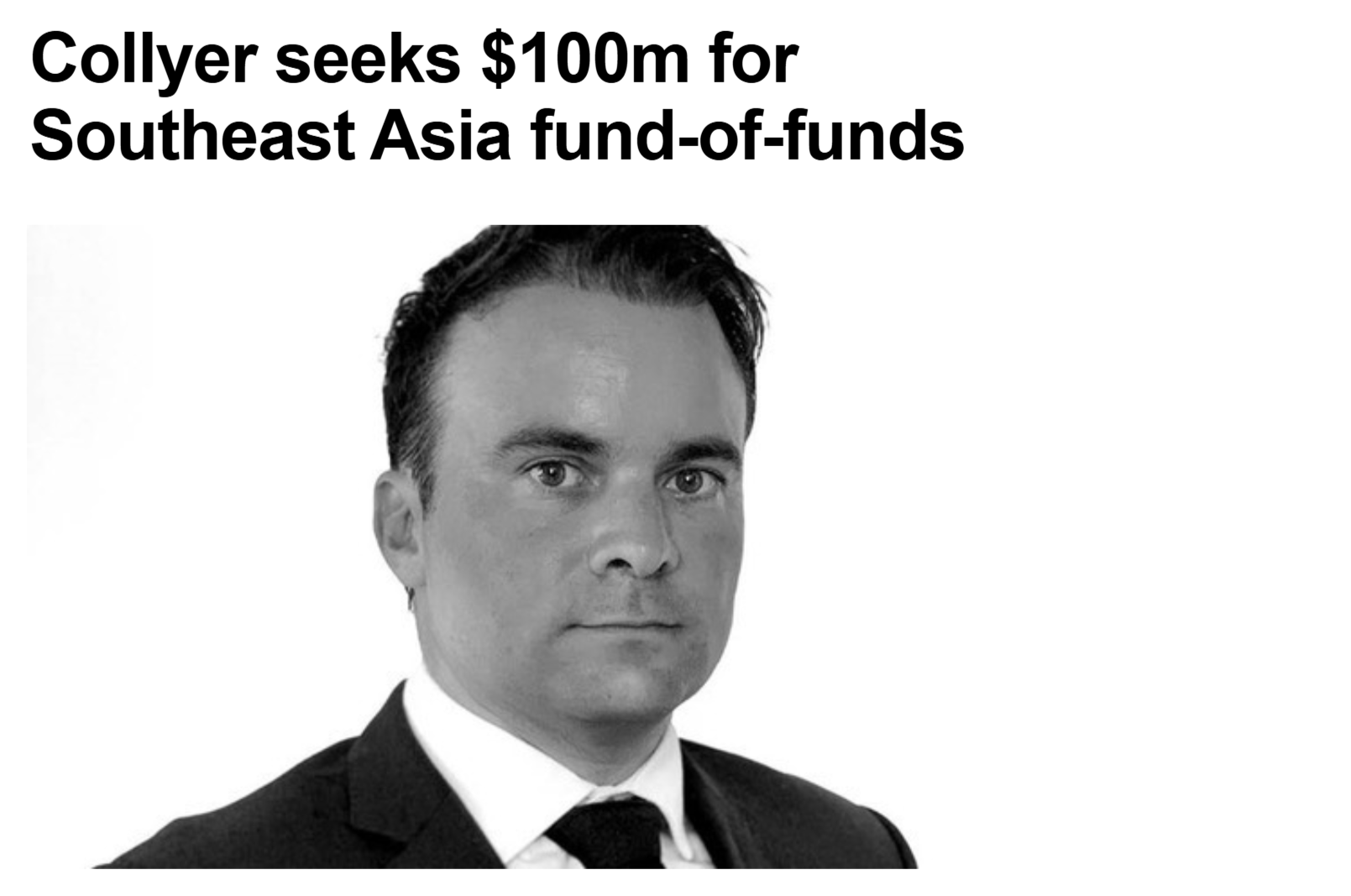 Collyer Capital Targets $100m Southeast Asia Private Equity Fund-of-Funds