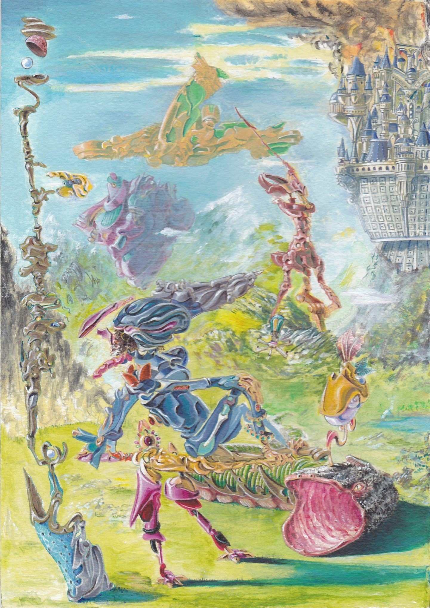 Salammbô, 2023, acrylique sur papier cartonné, 17x24 cm.