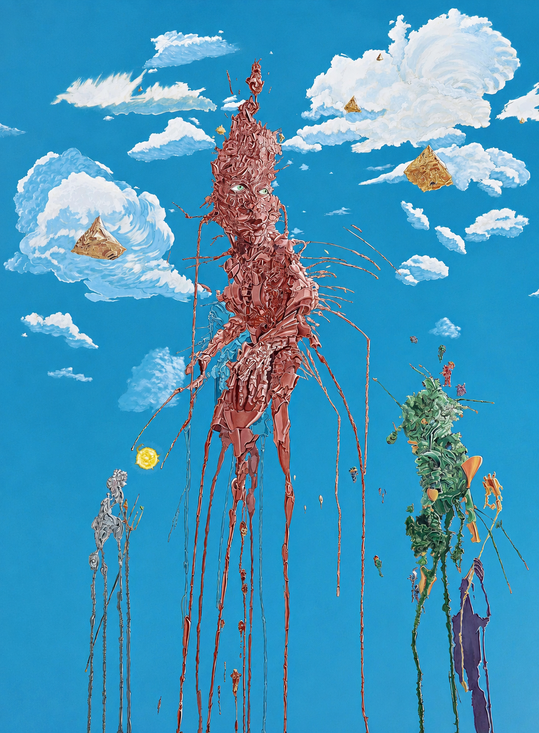 Voleur de feu, 2022, acrylique sur panneau en bois, 80x60x5 cm.