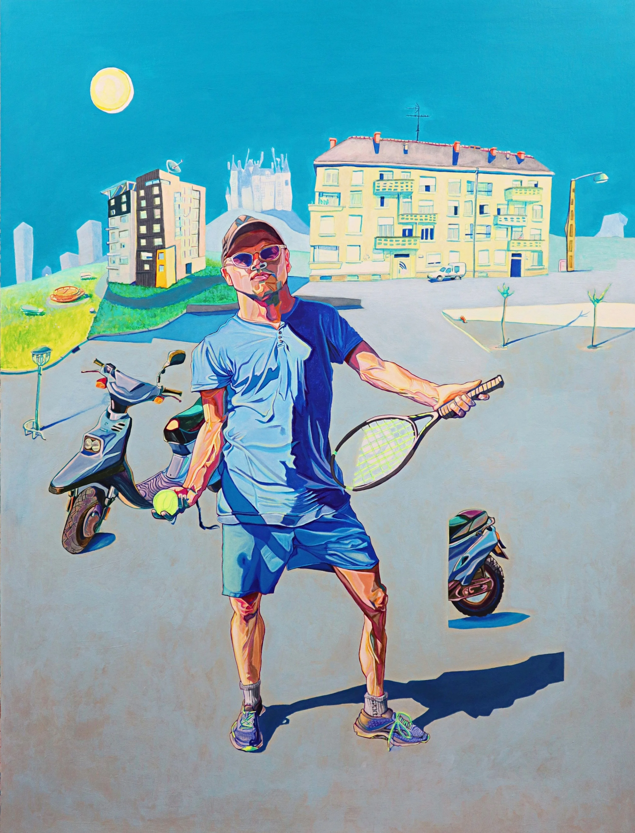 Le tennisman, 2020, acrylique sur carton - 67x52x3 cm.