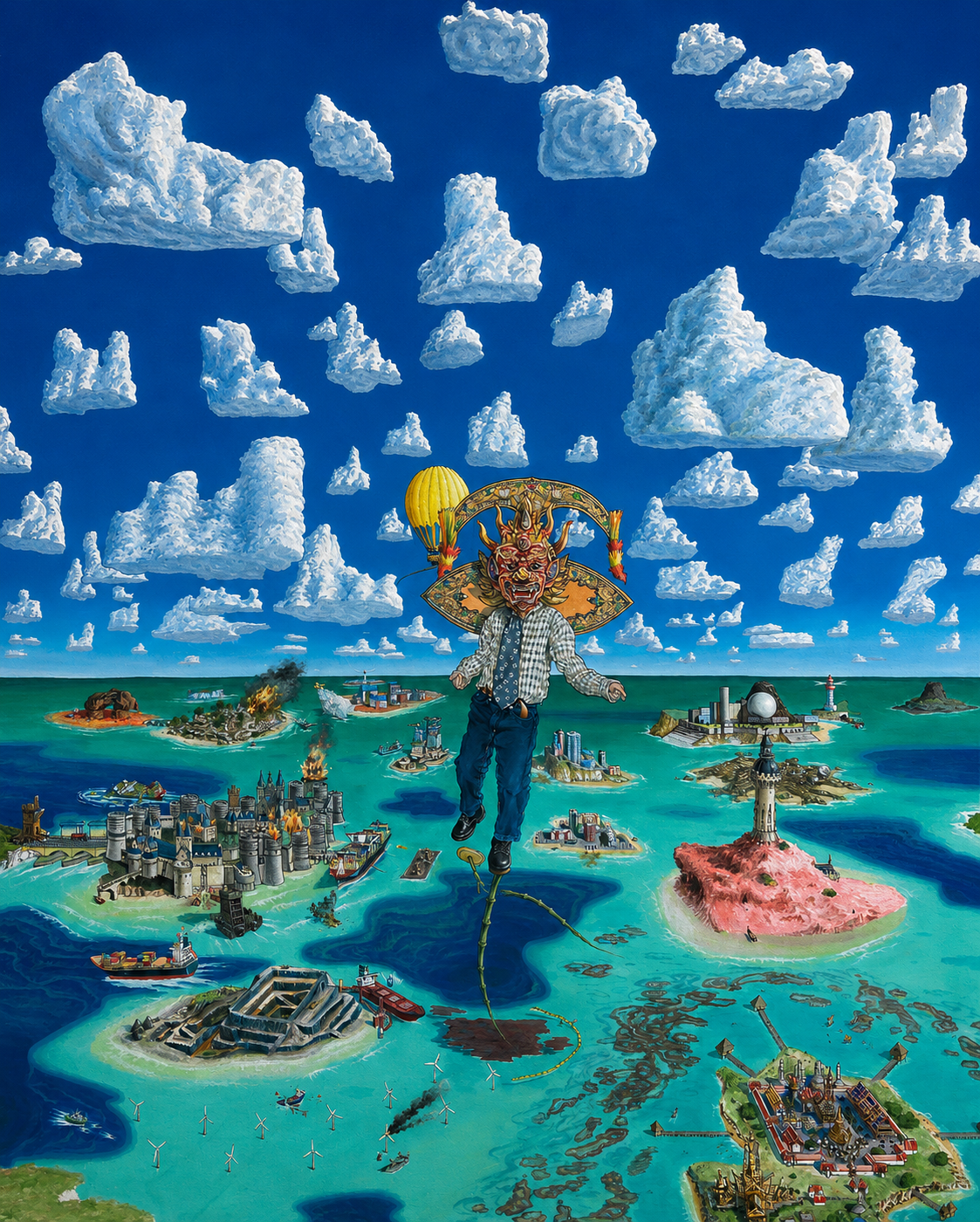 L'échasseur, 2026, acrylique sur toile, 73x92 cm.