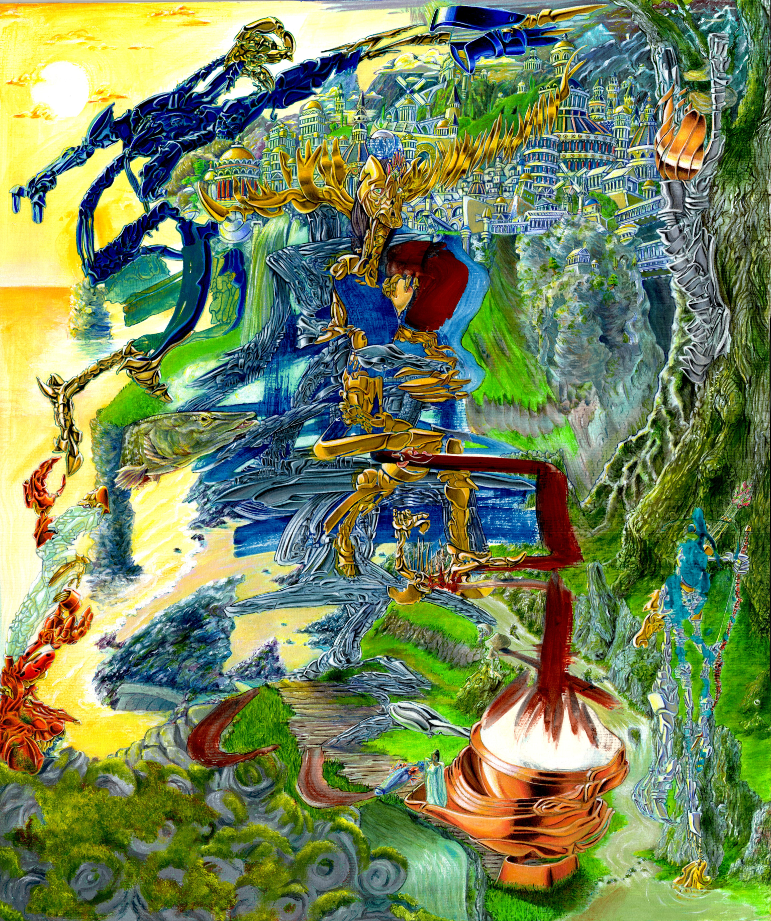 Perséphone, 2023, acrylique sur papier cartonné, 47x39 cm.
