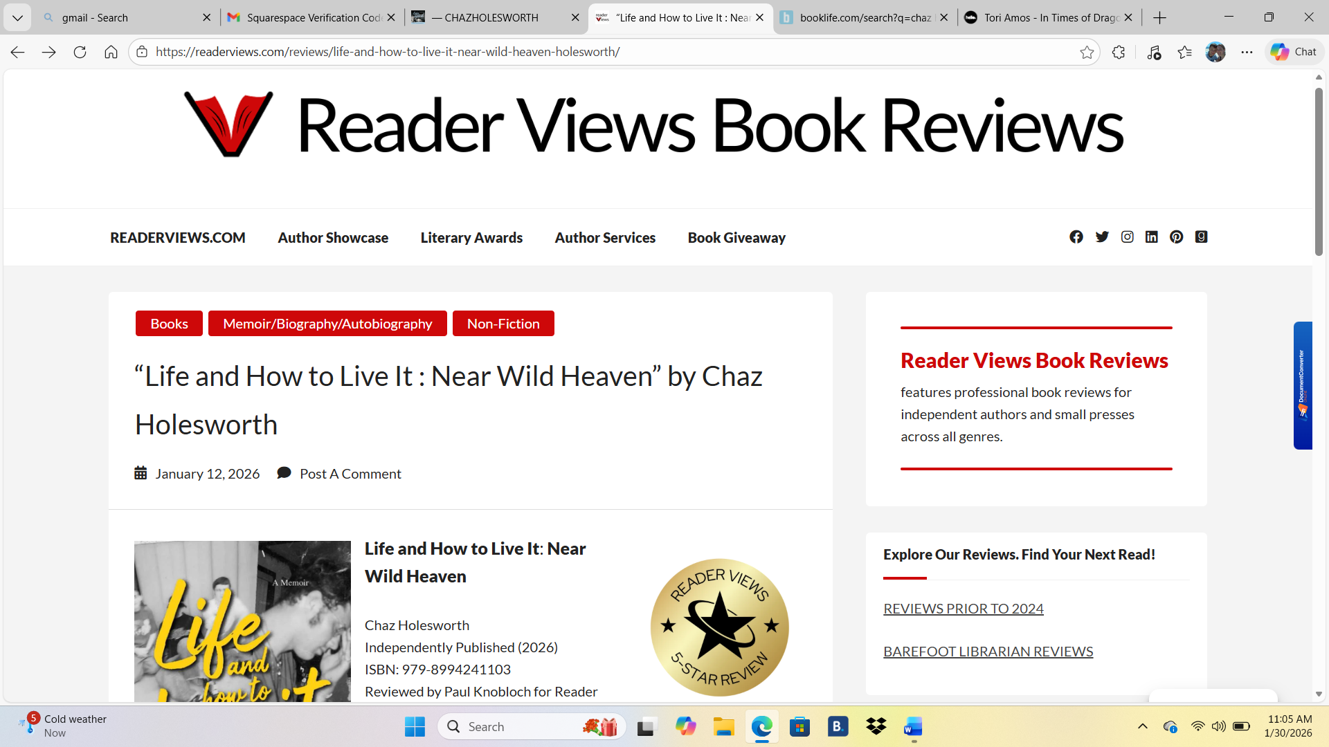 Reader Views Book Reviews for Life and How to Live it: Near Wild Heaven