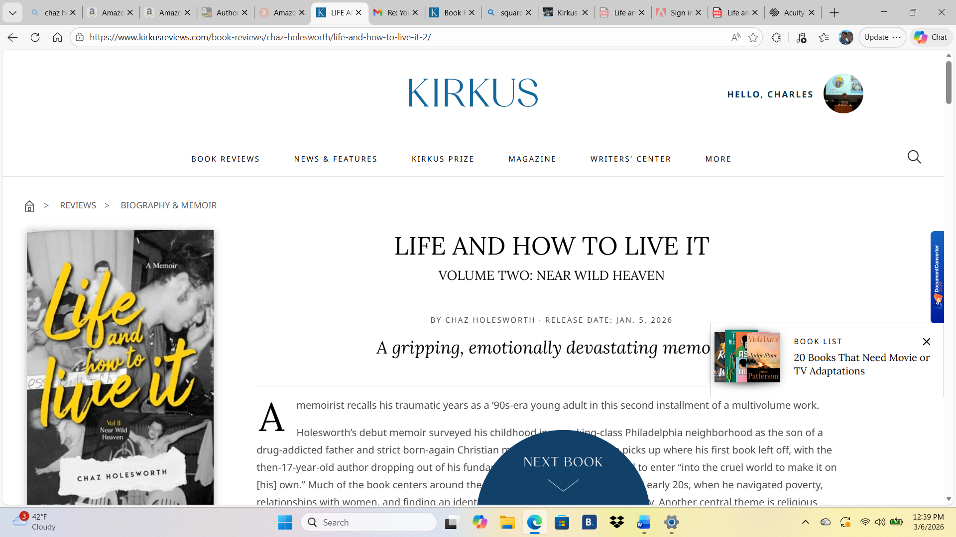 Kirkus Review of Life and How to Live it: Near Wild Heaven.