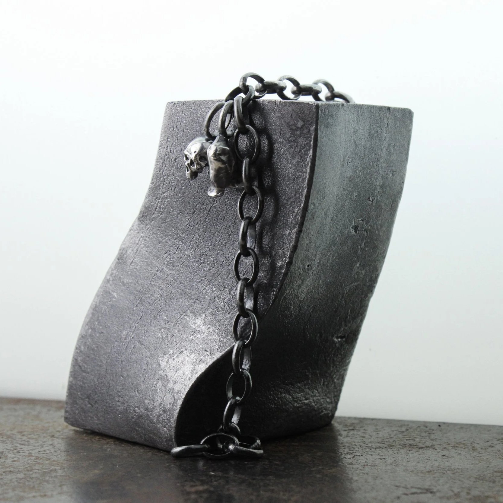 Bone and Bell Silver Bracelet