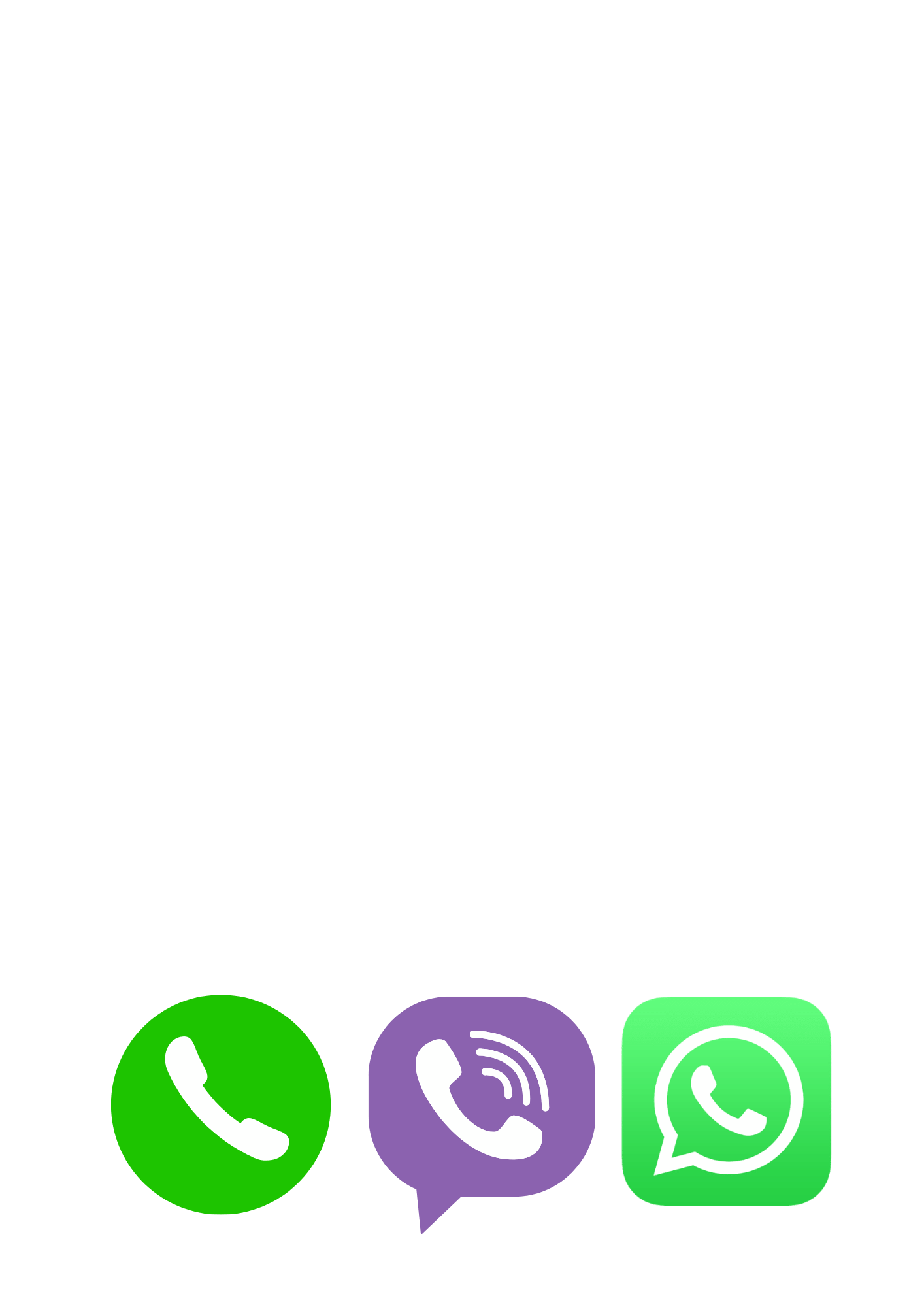 Screenshot of three WhatsApp app icons on a phone screen, with green, purple, and green backgrounds respectively.