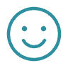 Smiley face icon inside a blue circle