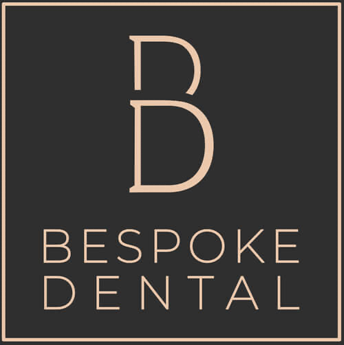 Bespoke Dental logo with a large letter B and D on a black background