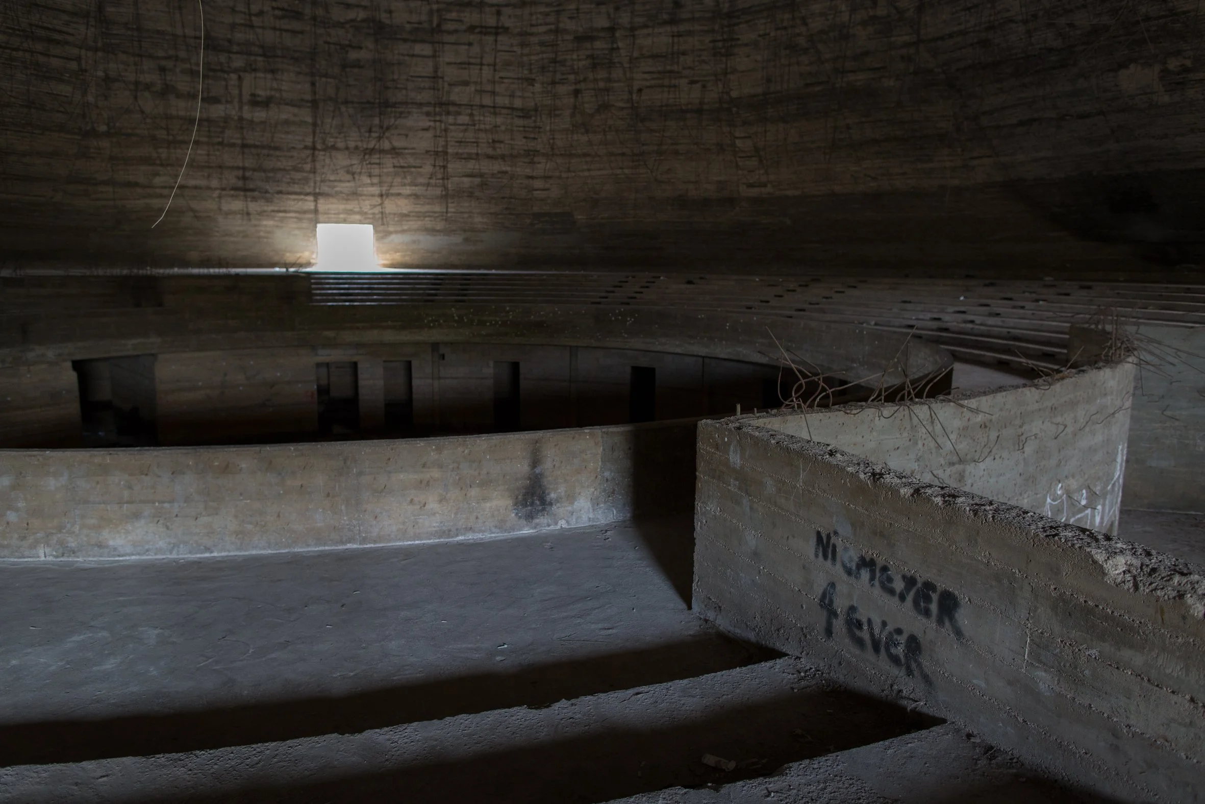 The interior of the dome intended for experimental theatre. 