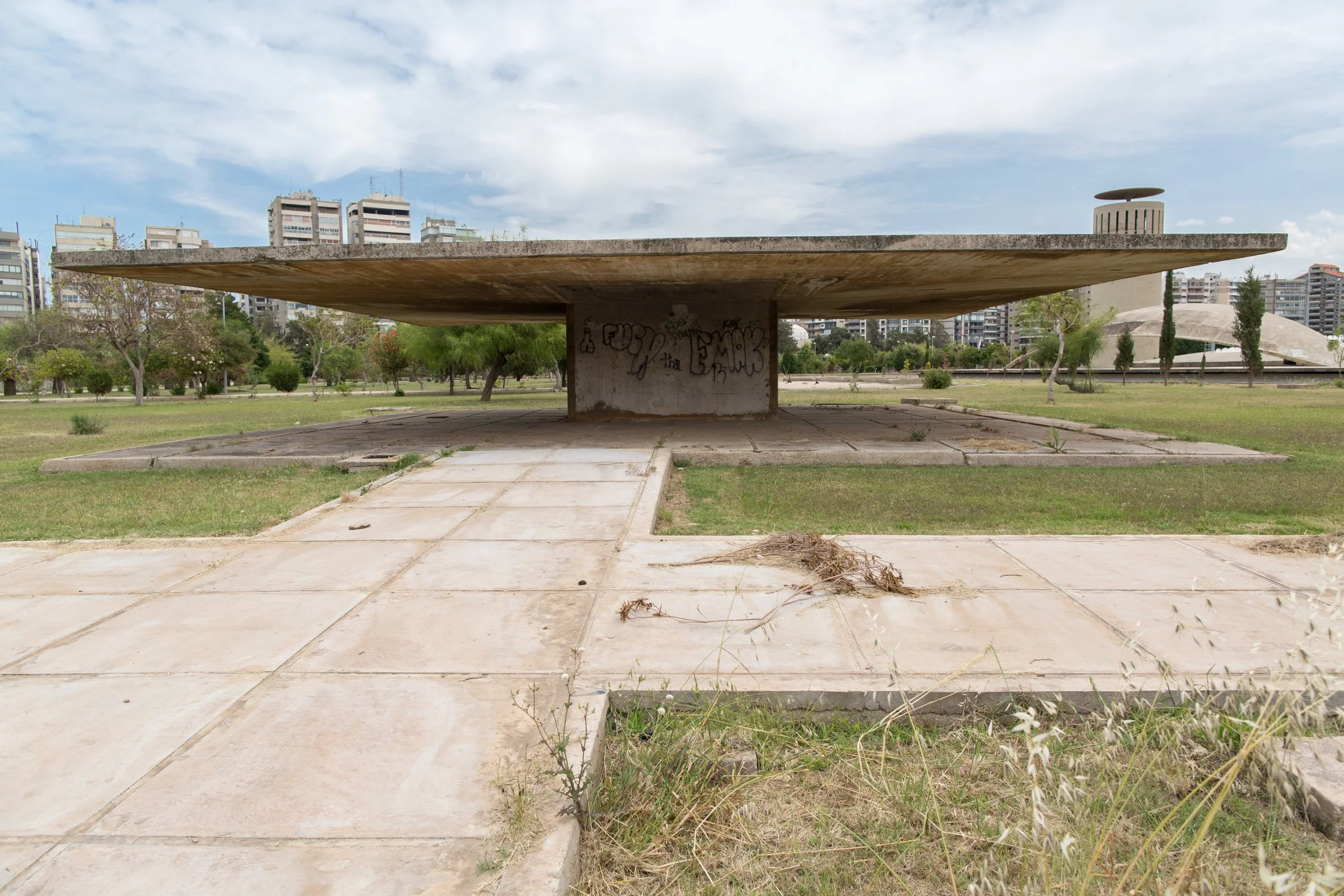 A structure designed as a kiosk in the grounds of the site. 