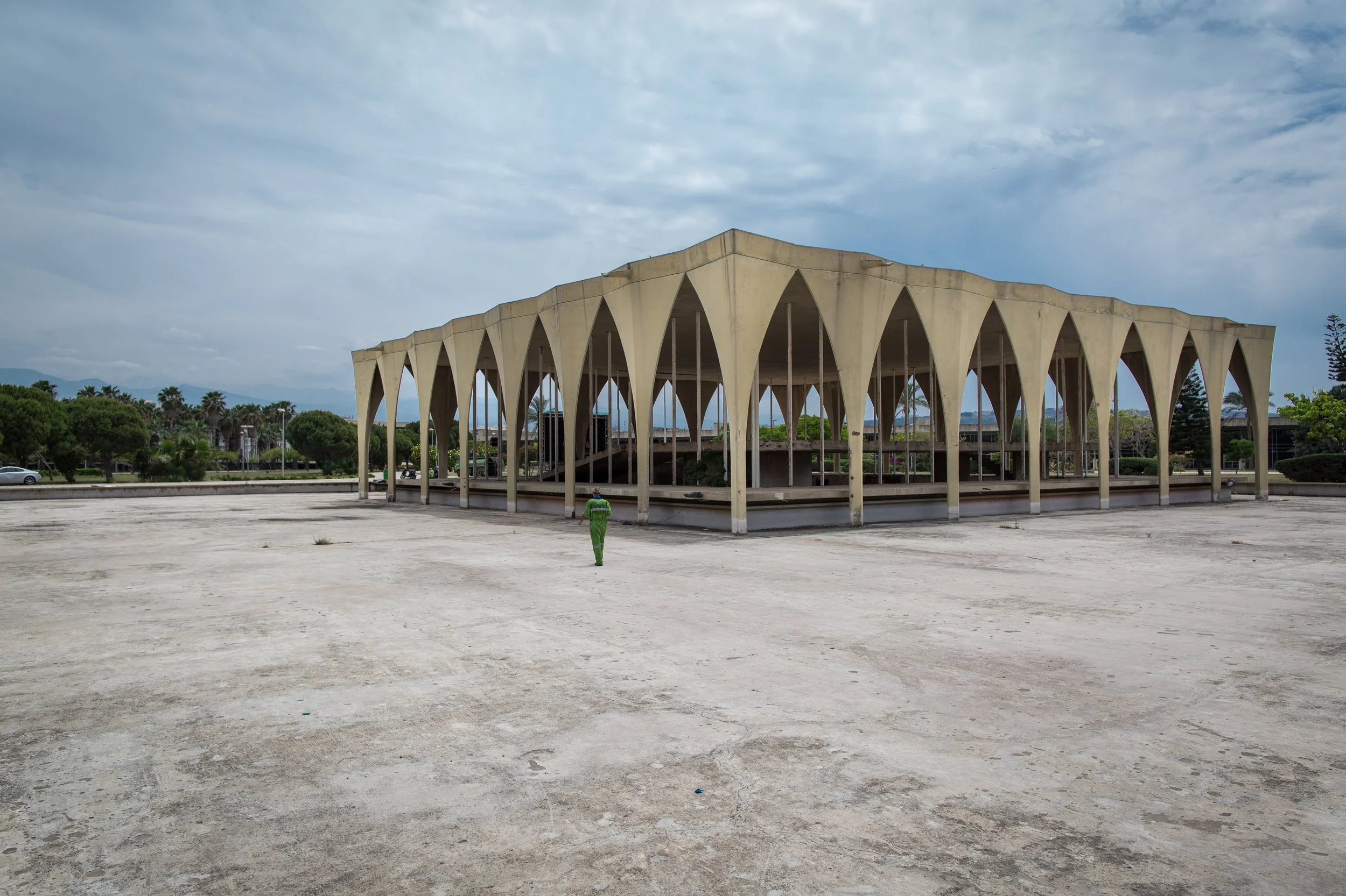The Lebanese pavilion inspired by Lebanese architecture. 