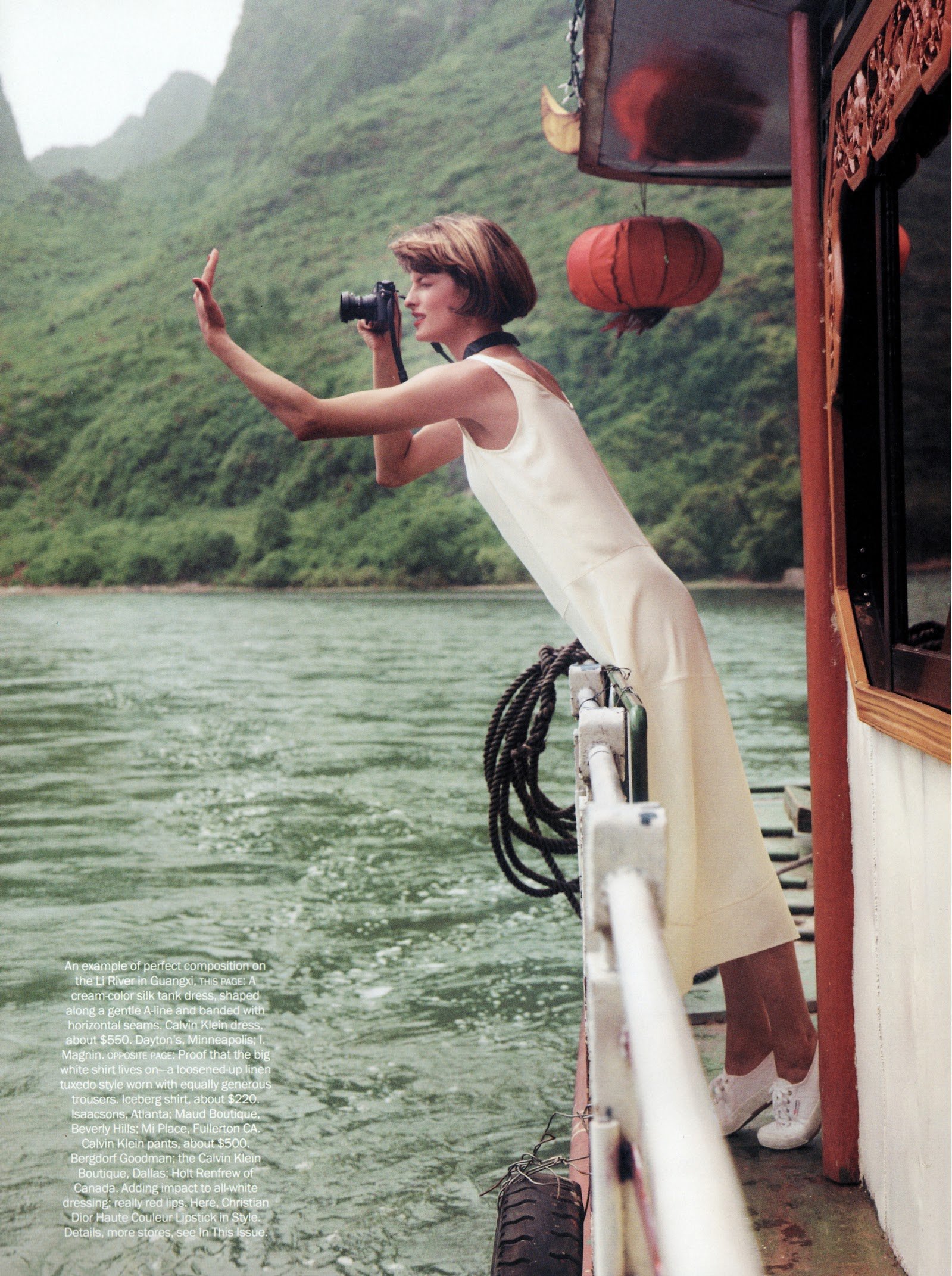 Linda Evangelista by Arthur Elgort - Vogue (US), December 1993