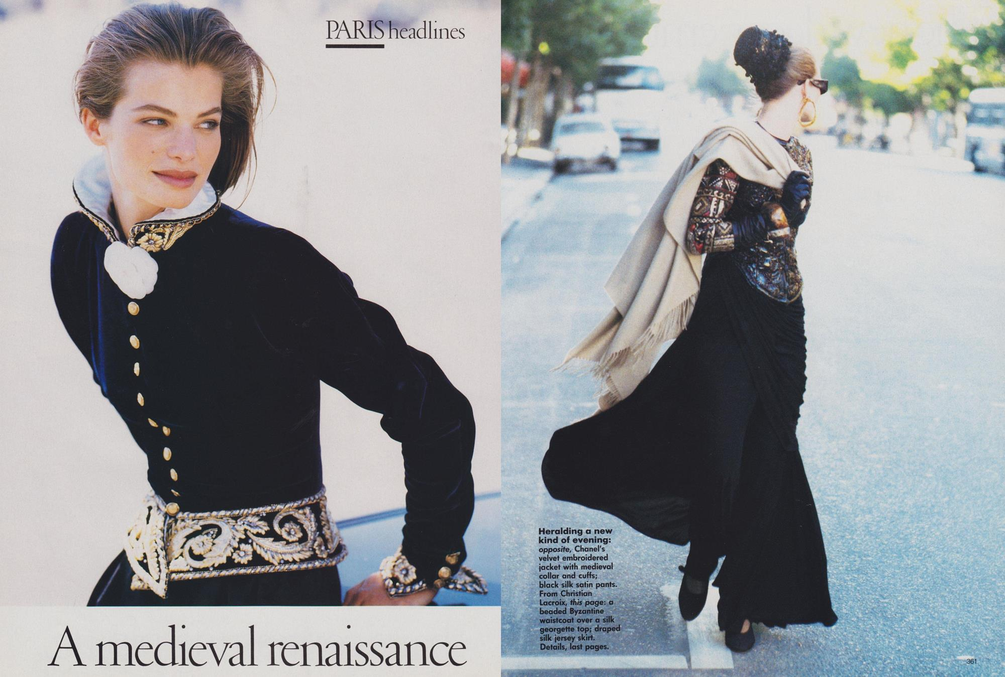Cordula Reyer in Chanel by Peter Lindbergh for Vogue US, November 1988