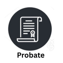 Icon of a document with a seal, labeled 'Probate'.