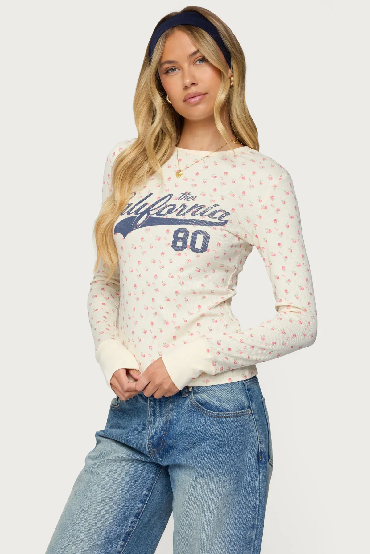  H&M  
Floral Ribbed Long Sleeve 
$23