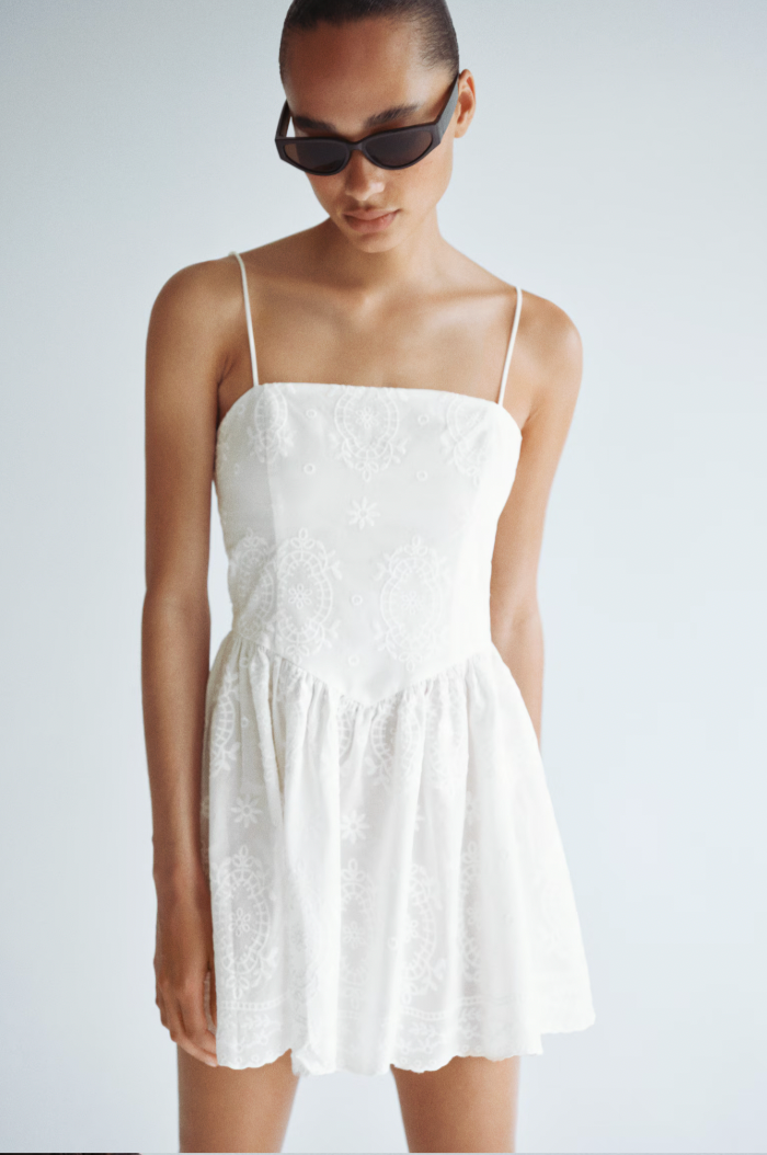  H&M  
White Embroidered Dress 
Was$39.99 Now $31.99
