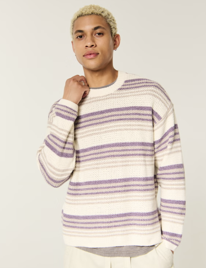  HOLLISTER  
Boxy Textural Stripe Crew Sweater 
45,95 €