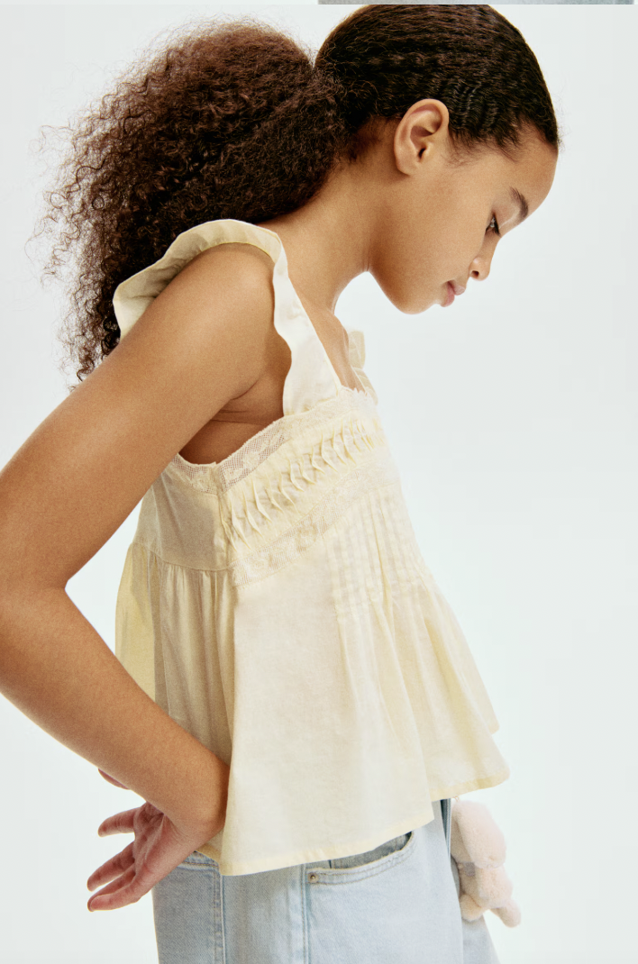  H&M  
Cotton Top With Lace 
Was 19,99 € Now 16,00 €