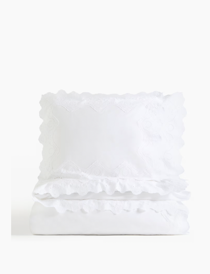  H&M  
Eyelet Embroidered Sheets 
Was $139.00 Now $119.00