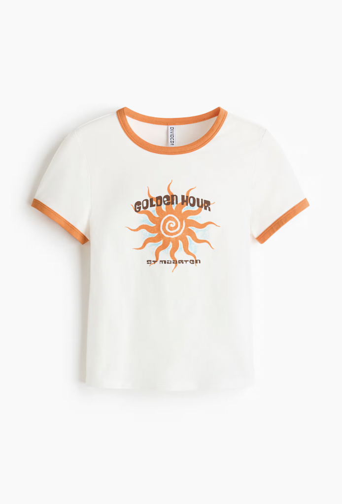  H&M  
Fitted Cotton T-Shirt 
7,99 €
