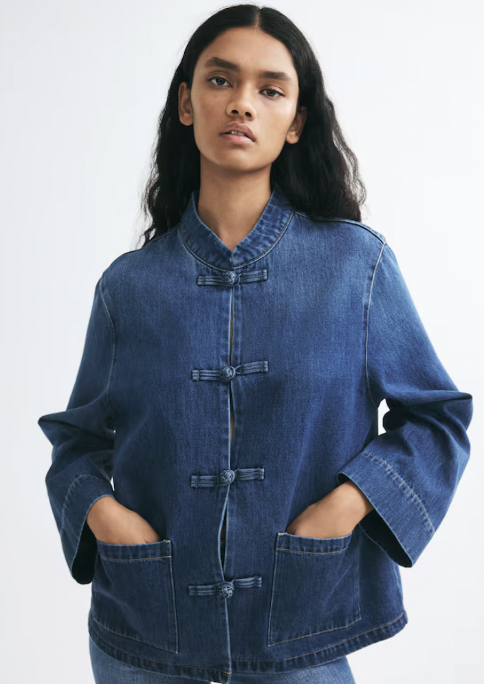  H&M  
Knot Button Denim Jacket 
$49.99