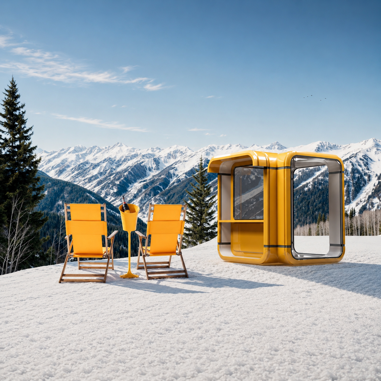 K67 kiosk alpine apres ski scene Portals