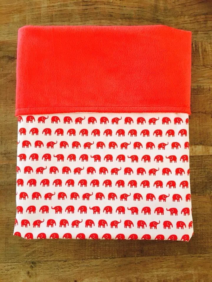Red Elephant Mink Blanket