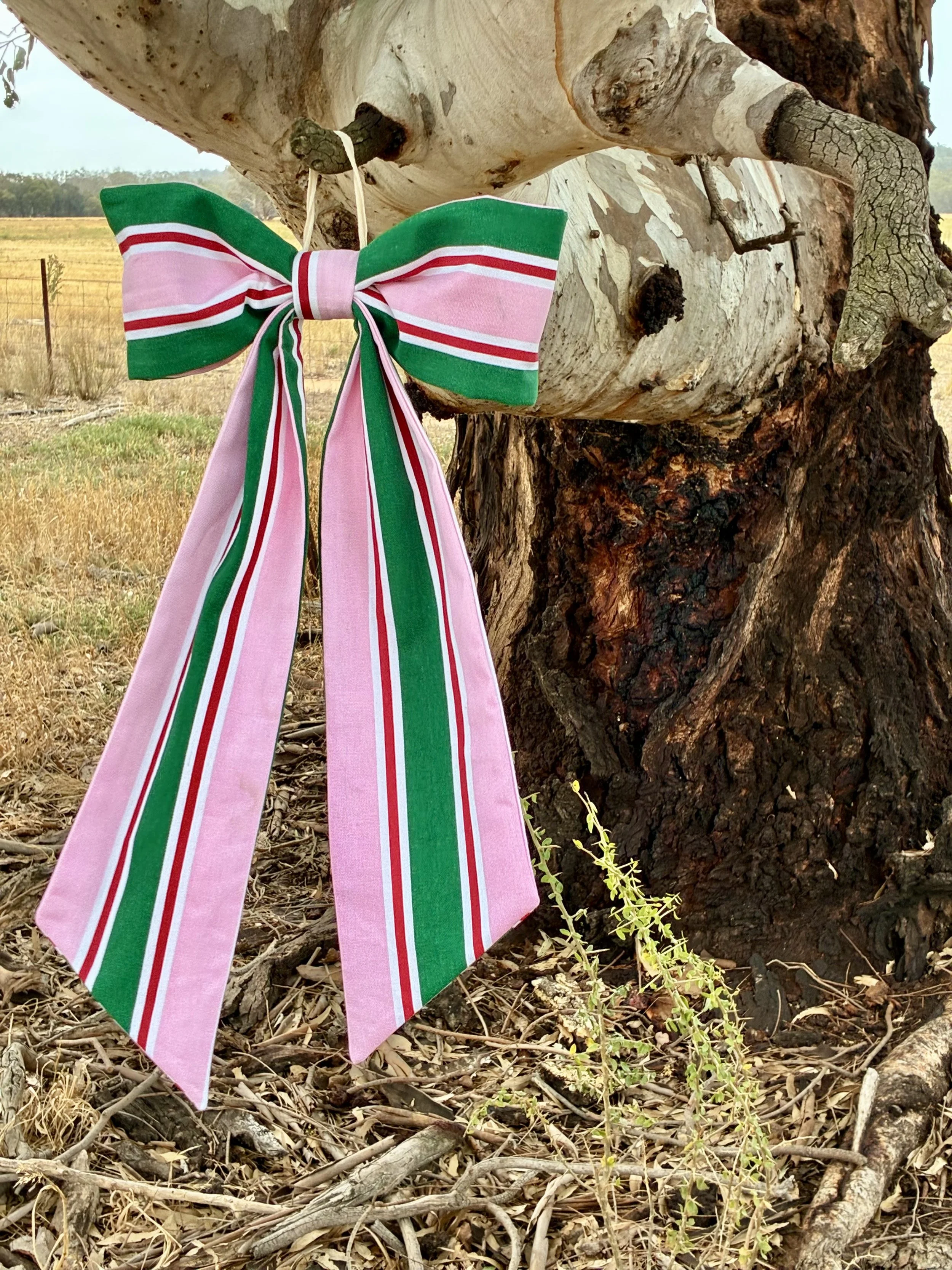 Candy Stripe Decorative Bow – Large