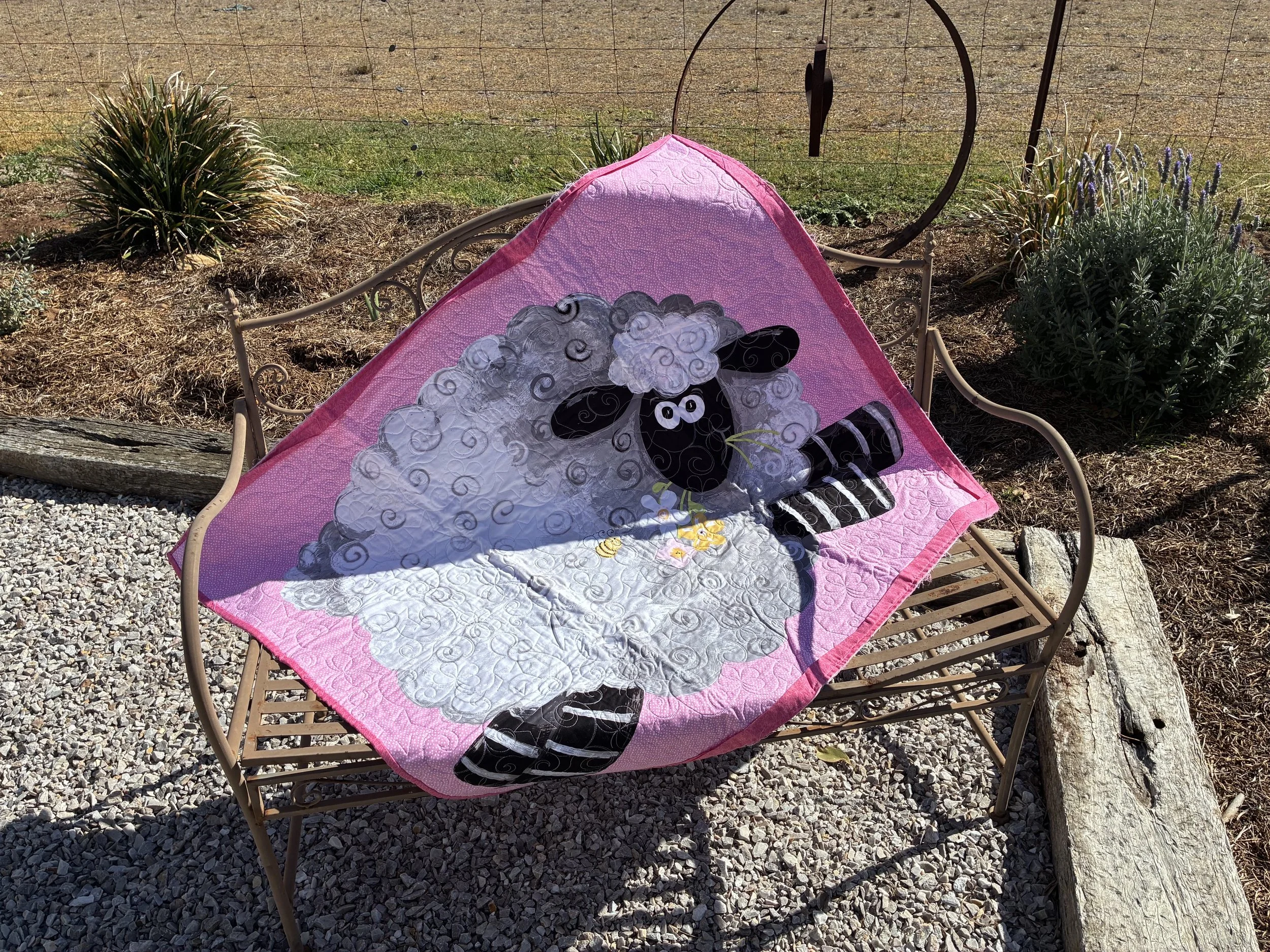 Kids Pink Sheep Quilt