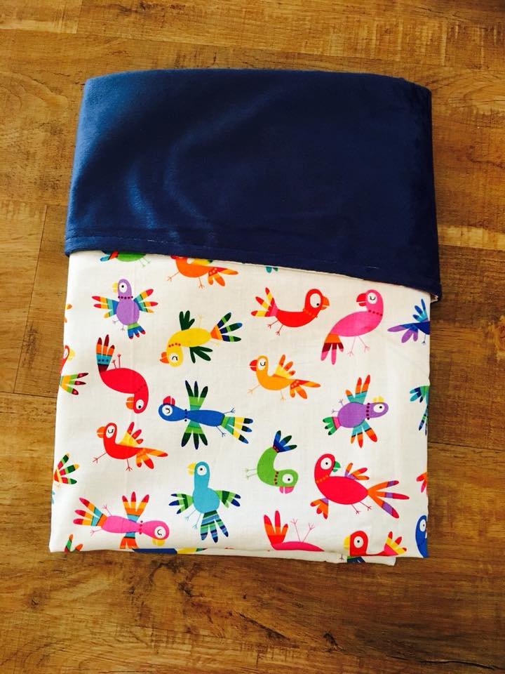 Navy Bird Mink Blanket
