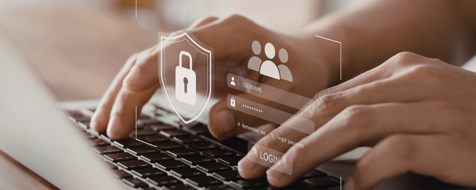 Compliance, governance, and operational resilience graphic for financial services businesses, highlighting cybersecurity, monitoring, data protection, and audit readiness.