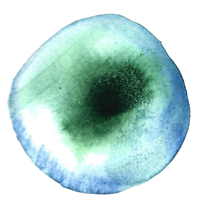 blue and green watercolor spill