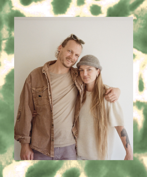 Portrait of Elly And Morten on a white background who are the owners of ceramic studio 1257