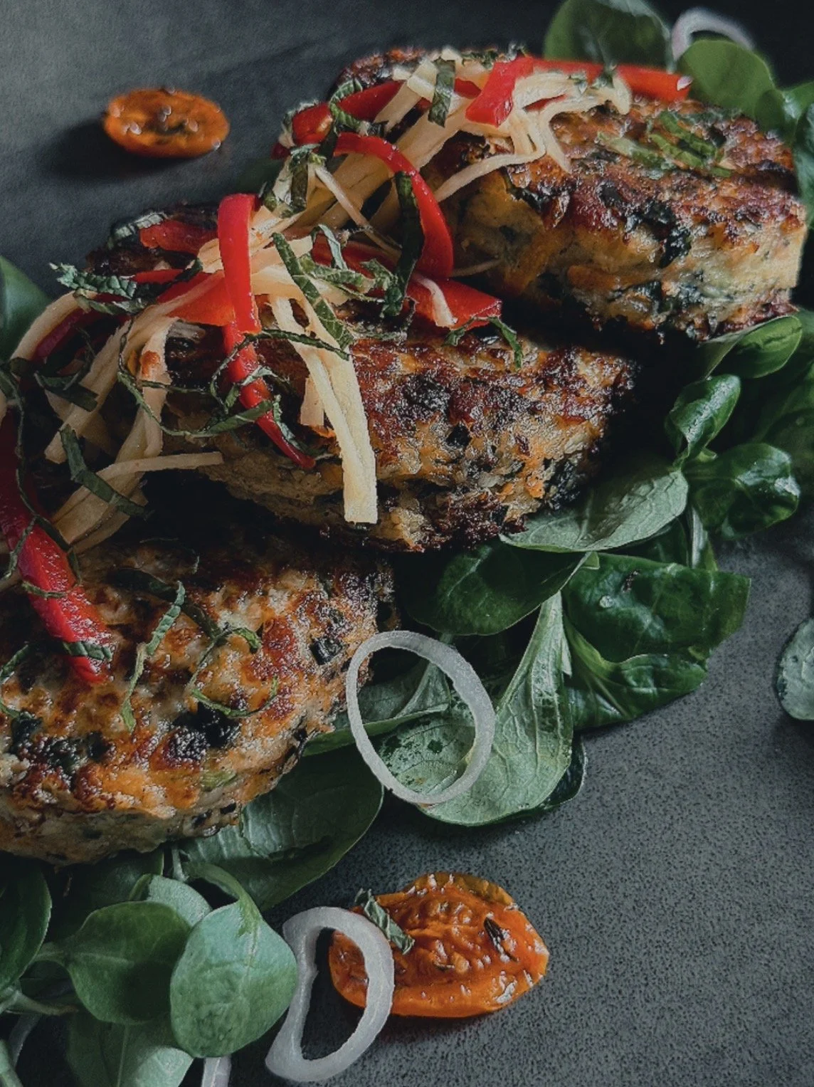 Halloumi and Courgette Herb Cakes 