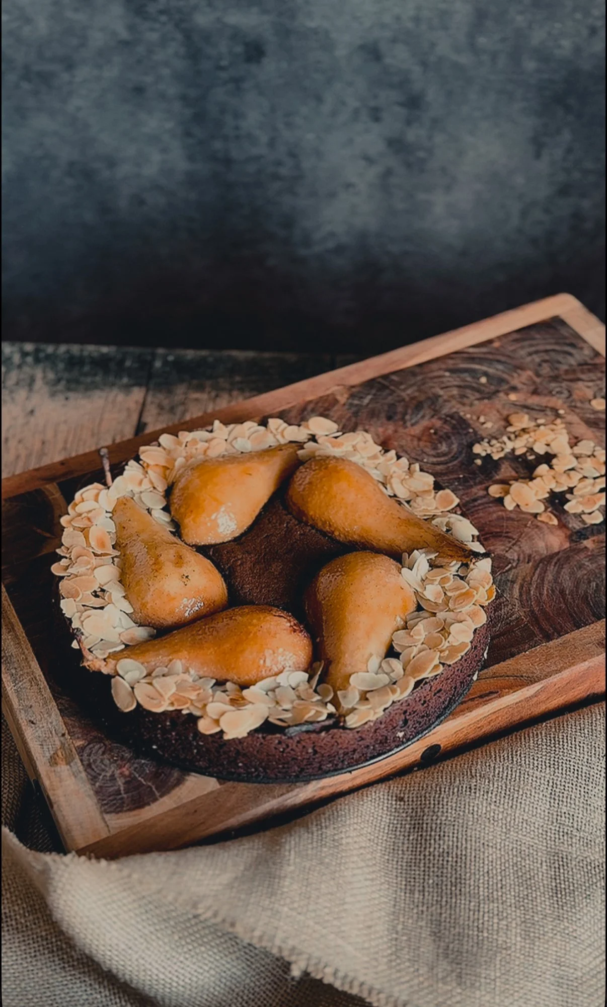 Chocolate and Poached Pear Torte