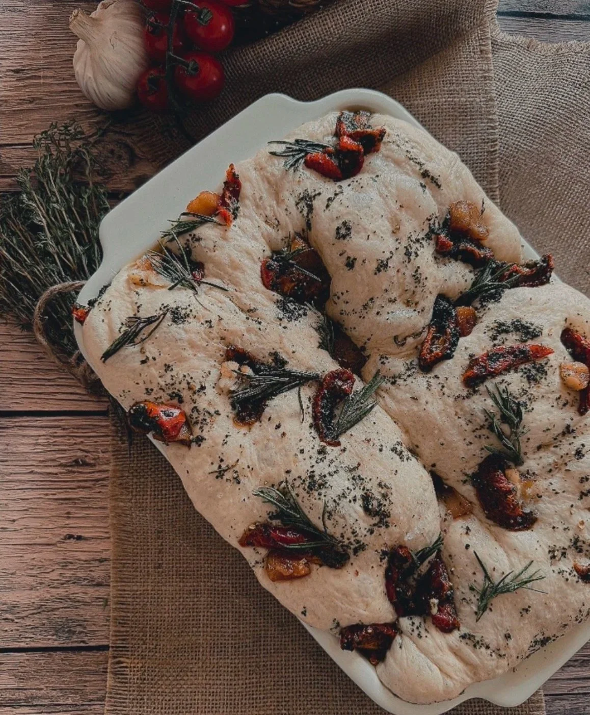 Sun Dried Tomato and Herb Foccacia